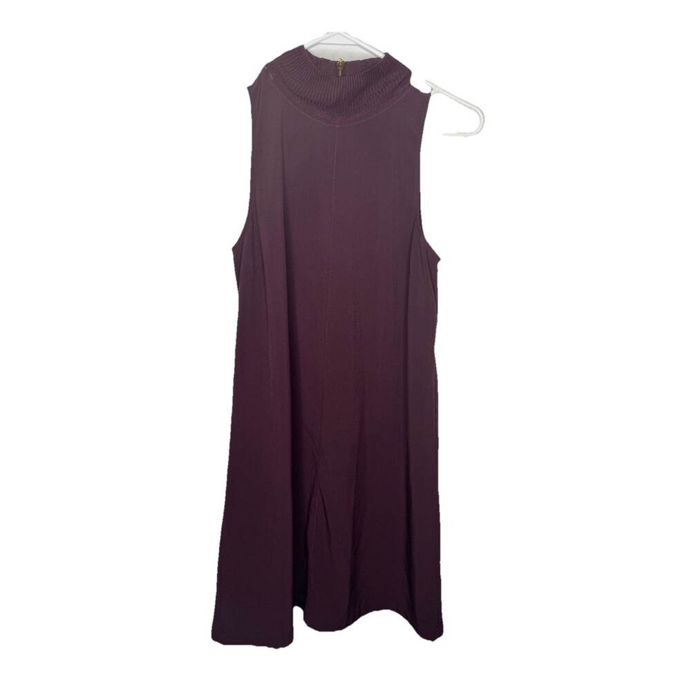 Athleta Initiative Dress SIZE XS Maroon Sleeveless Mock Neck